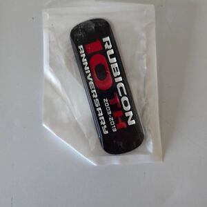 Jeep Rubicon 10th Anniversary Emblem Black & Red Letters OEM MOPAR NEW